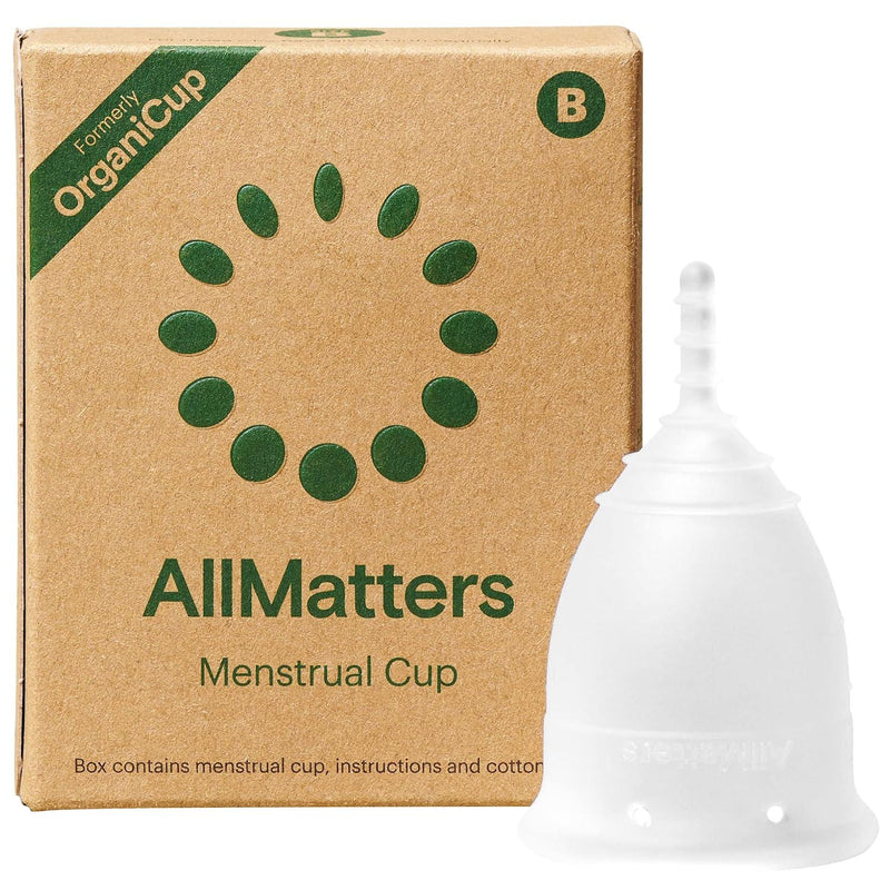 Menstrual Cup by AllMatters - Size B - Superior to Pads & Tampons - Voted Best Menstrual Cup by Reviewed - Made in Germany - Soft and Flexible