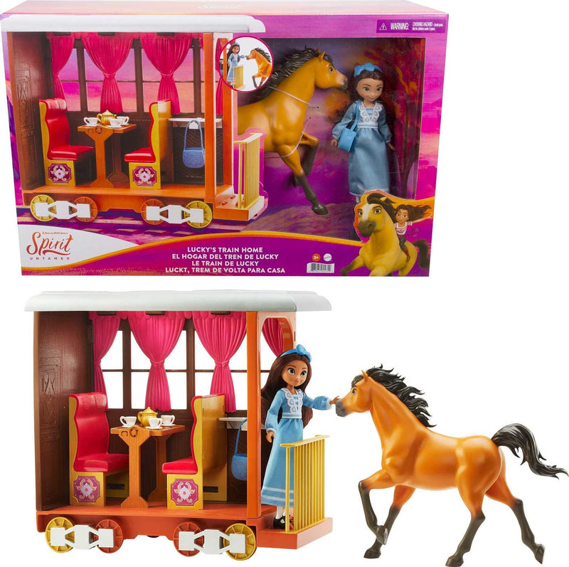 Untamed Lucky'S Train Home Playset With Lucky Doll, Train & Play Pieces