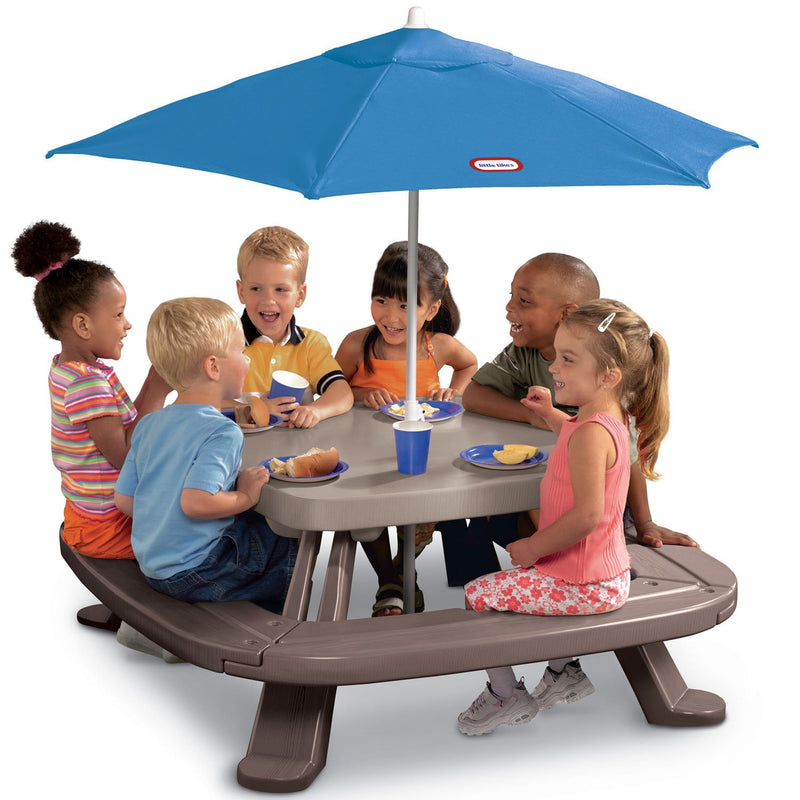 Fold 'N Store Picnic Table With Market Umbrella