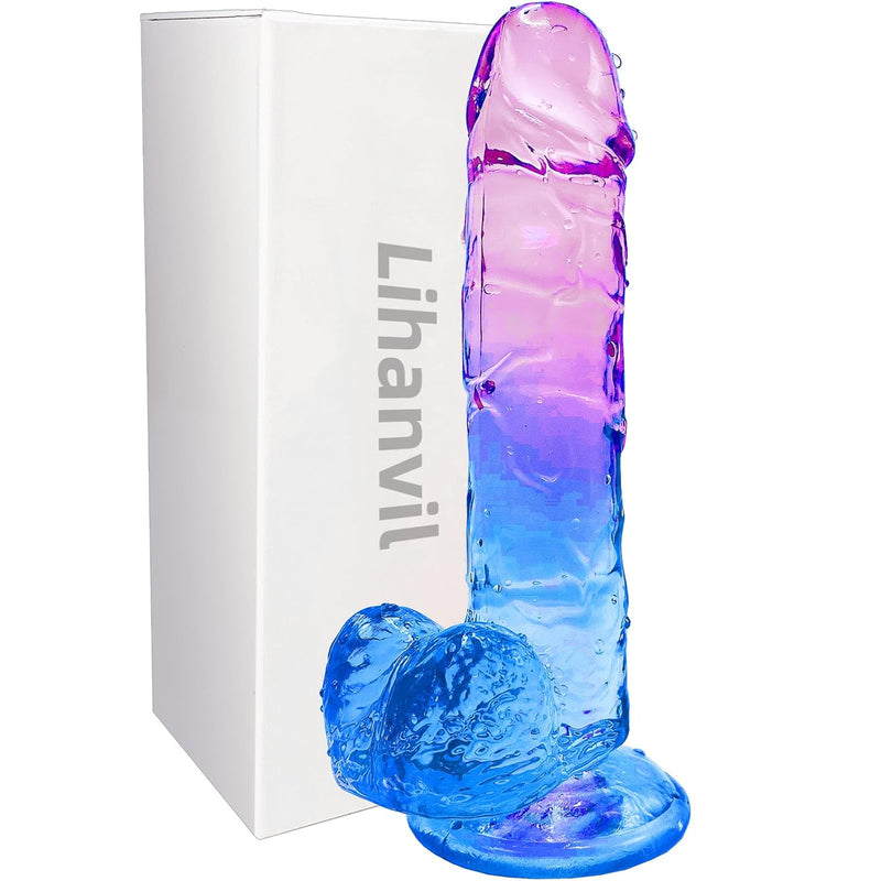 Realistic Dildo Clear Silicone 7.8" Blue-Purple Gradient Dildo With St BlessMyBucket Realistic Dildo Clear Silicone 7.8" Blue-Purple Gradient Dildo With St BlessMyBucket
