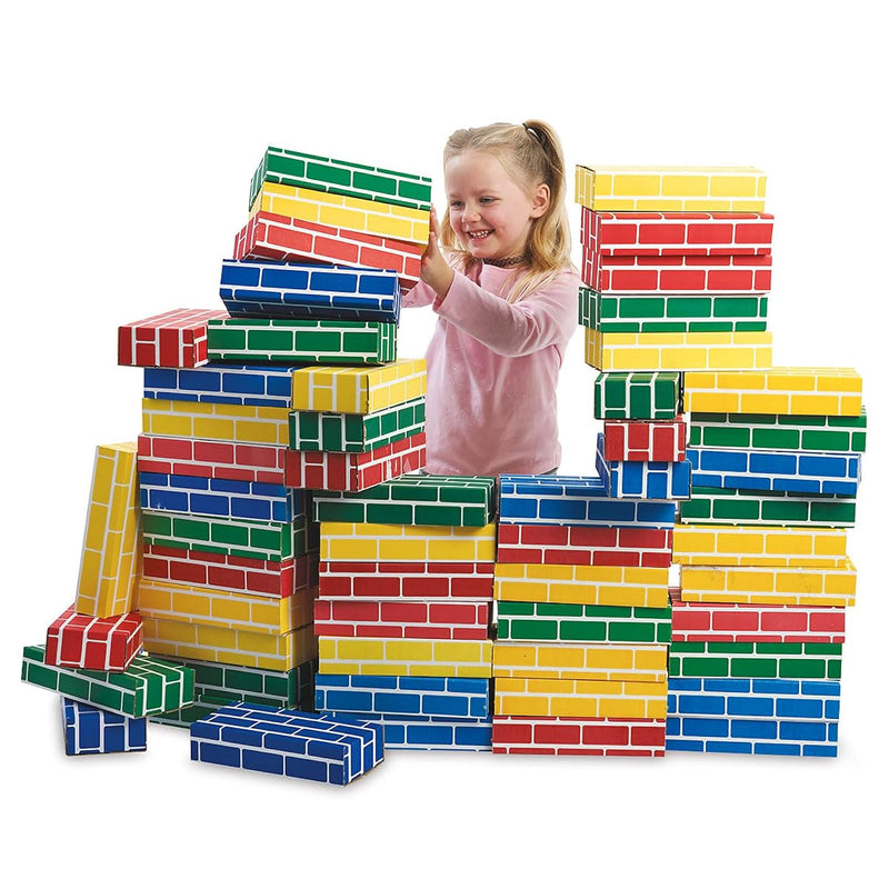 Primary Building Bricks Kids Cardboard Blocks, Each 9" X 4" X 2" (Set Of 24