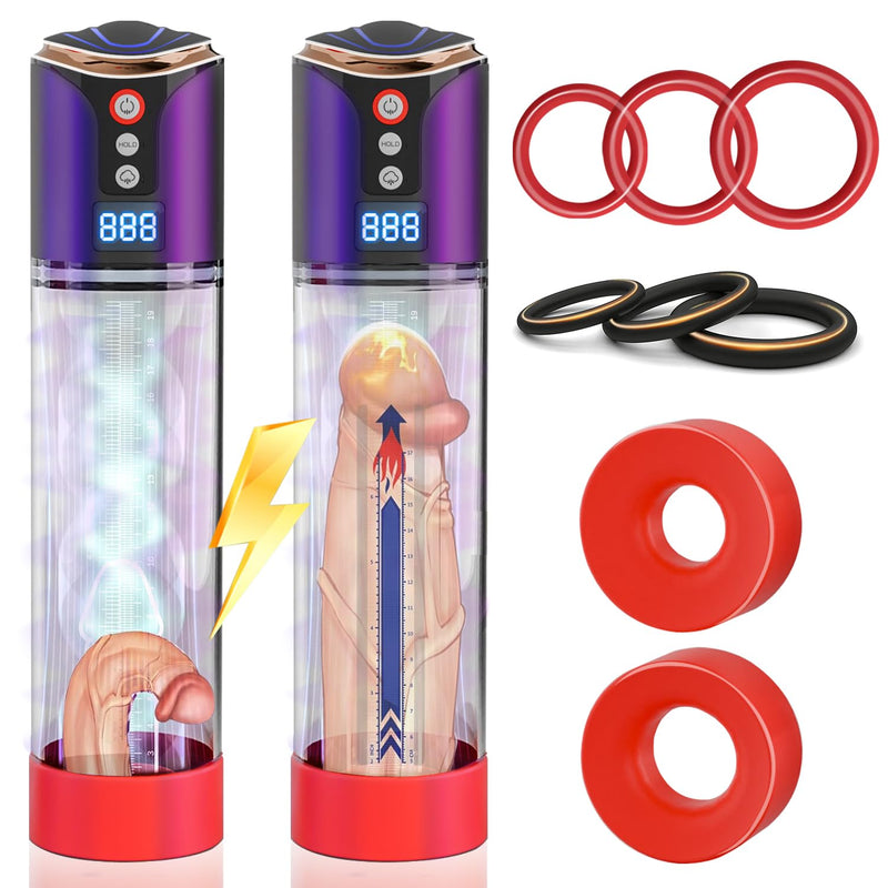 Penis Vacuum Pump With 8 Suction Modes + Counting Mode, Rechargeable Automatic High Vacuum Penis Masturbator, Motorized Penis Enlargement Air Pressure Device For Stronger, Bigger Erections