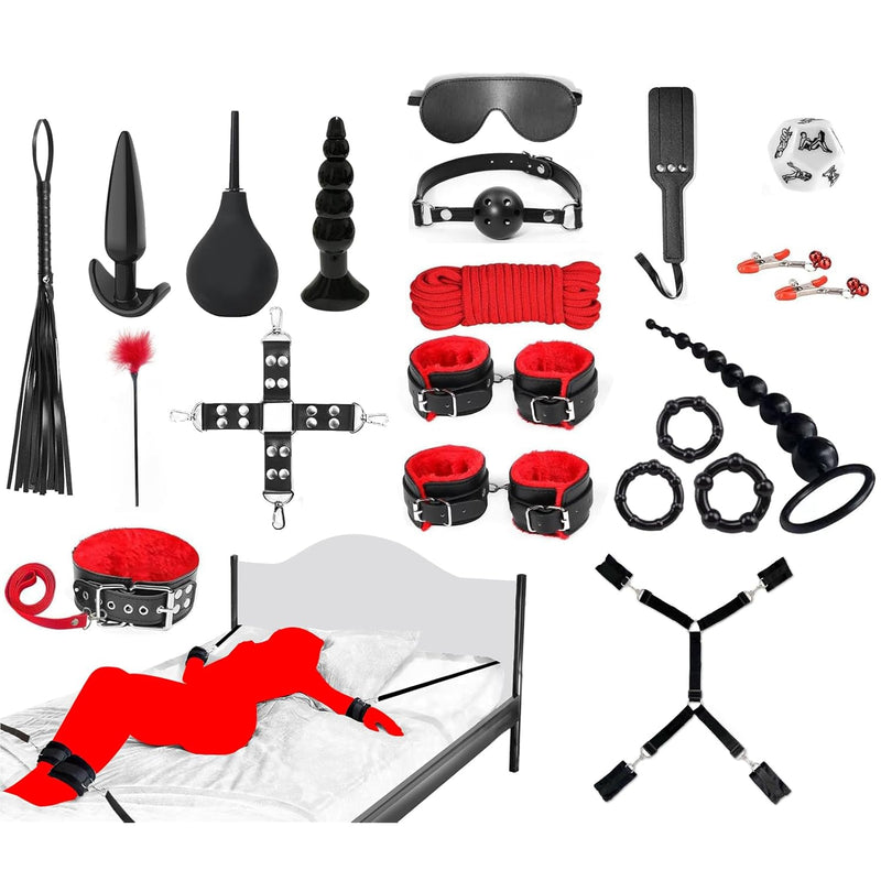 Bdsm Restraints Sex Toys 20Pcs Bed Bondage Restraints Bdsm Sex Toys Sex Bondage Bdsm Kit Restraints Anal Plug Dice Sex Toys Bondage Restraints Kits For Men Women And Couples Foreplay