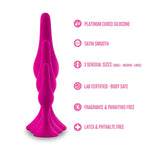 Blush Luxe Silicone Butt Plug Kit - Anal Training Set For Beginners Advanced Users - Soft, Tapered Heads - Satin Smooth - Suction Cup Base - Pleasurable Sex Toys For Women, Men & Couples - (Pink)