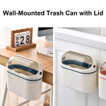 Desktop Trash Can with Lid, Mini Trash Can for Desk, Small Office Countertop Garbage Can, Mountable Tiny Wastebasket for RV, Dorm, Freezer, Laundry and More (Blue)