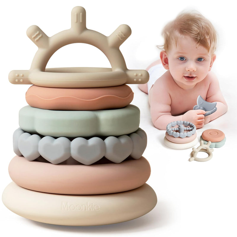 Stacks Of Circles Soft Teething Toy Educational Learning Baby Toy Stacking