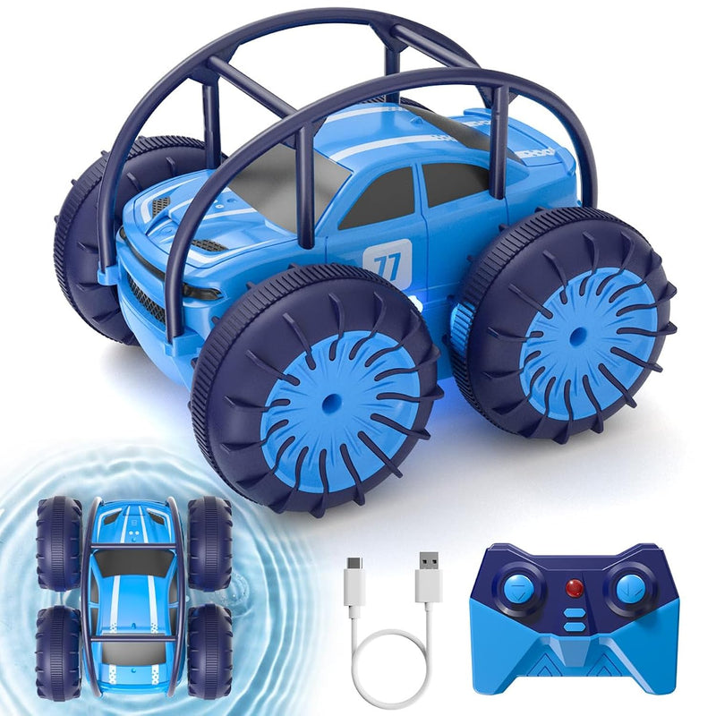 Amphibious Remote Control Car, Rechargeable Direct Charging Rc Cars 360° Flip