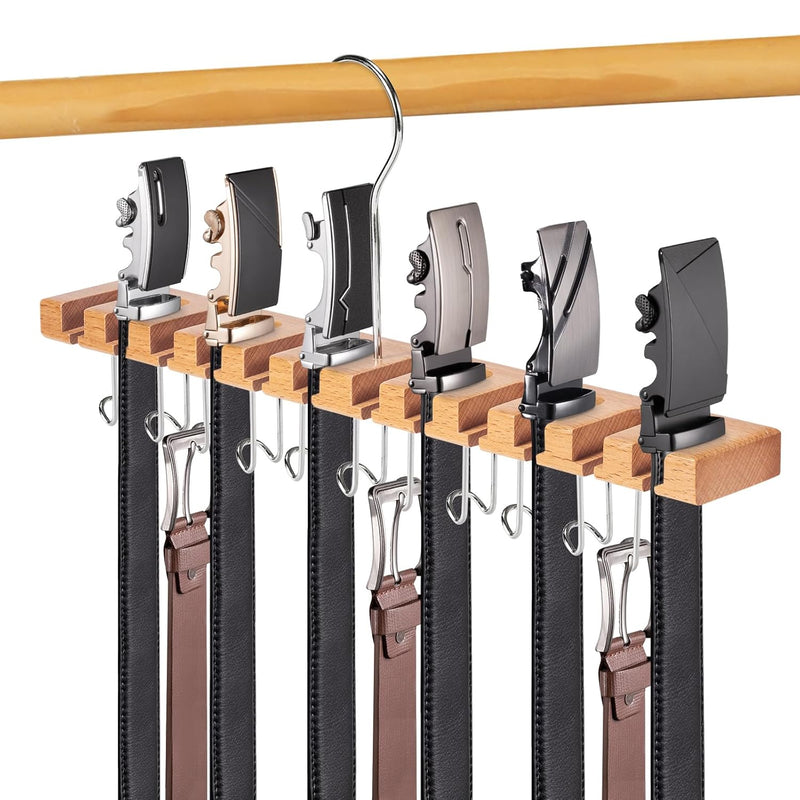 Belt Hanger For Closet | 2-In-1 Wall Mount Belt Rack | 23 Slots Storage Max 42 B