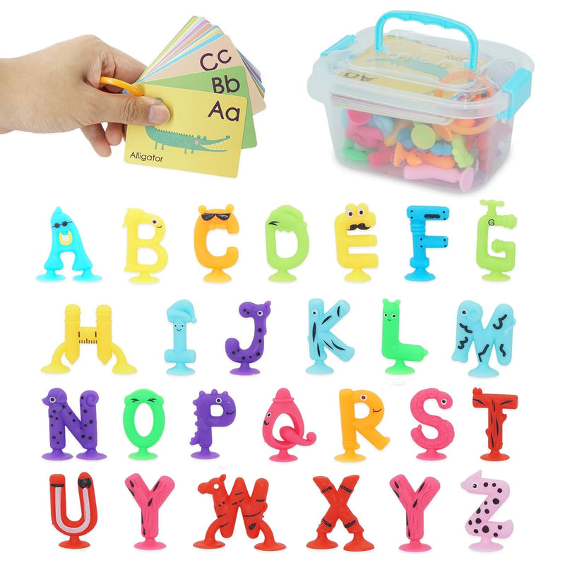 Alphabet Letters Learning Suction Toys: Abc Silicone Baby Bath Toys, Bathtu