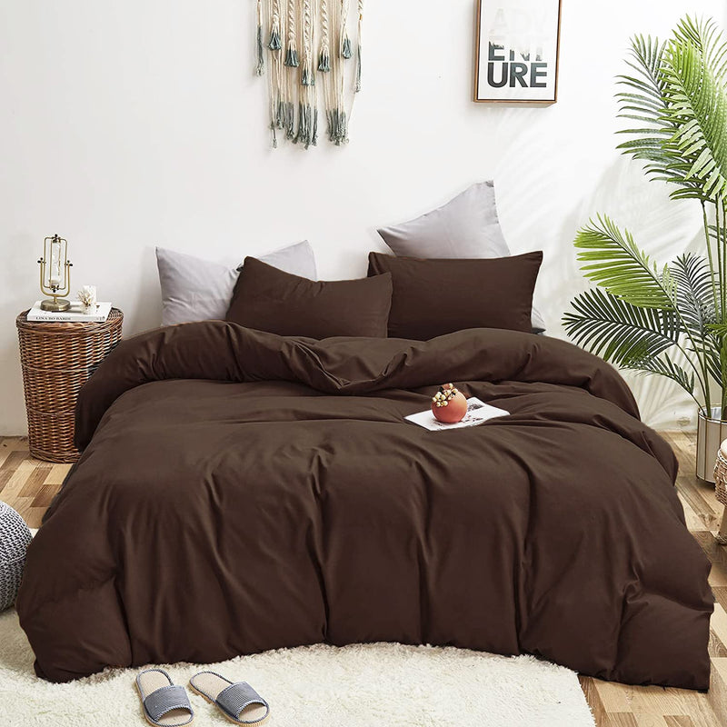 Brown Comforter Sets Full Solid Mocha Coffee Bedding Comforters Cotton Women M