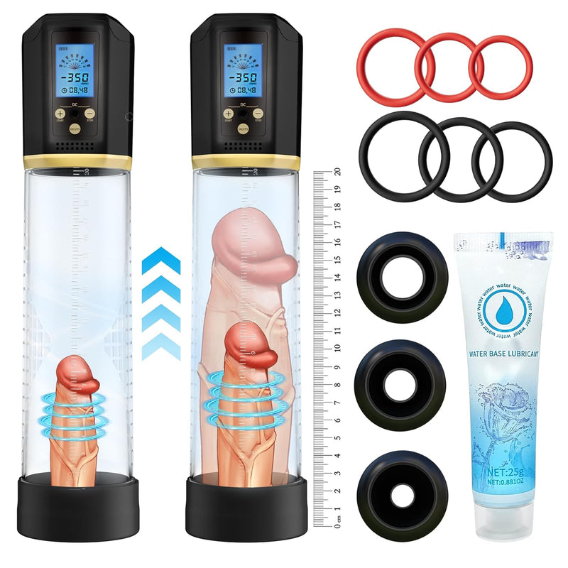 Electric Vacuum Penis Pump For Men - Sex Toys Penis Extender With 8 Sucking Modes, Led Display & Powerful Suction, Rechargeable Adult Toys Cock Erection Training Penis Enlargement Extend Pump