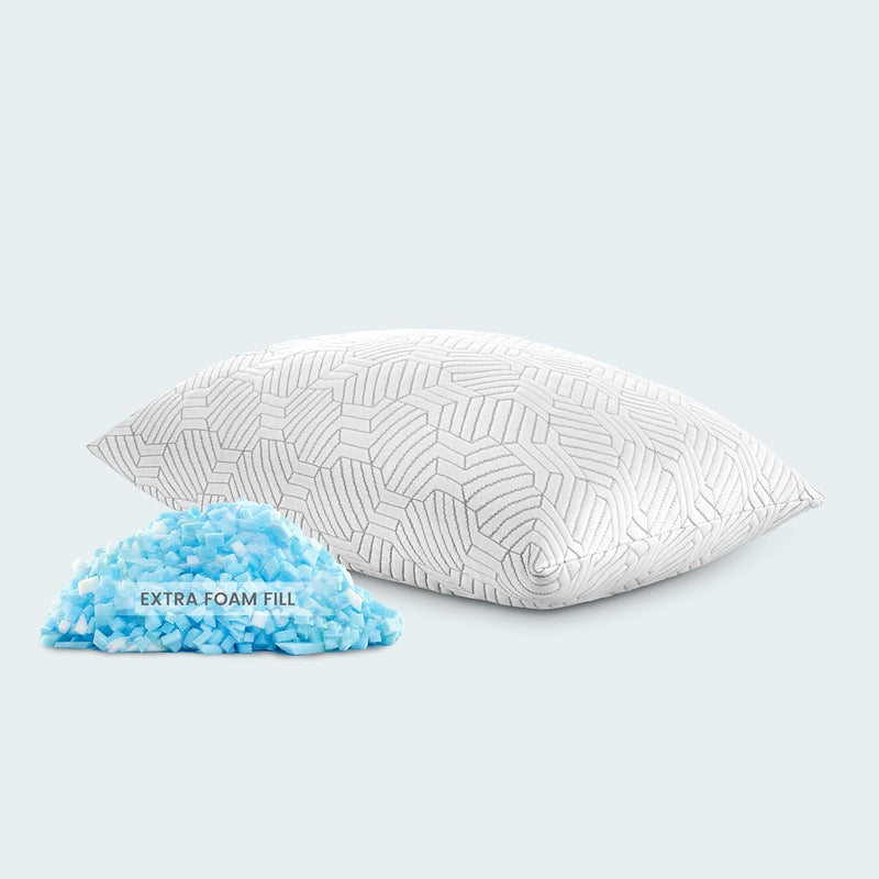 Queen Size Shredded Memory Foam Bed Pillow For Sleeping, Removable Cooling Cov