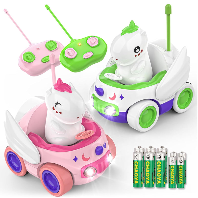 2 Pack Unicorn Remote Control Car For Toddler, Unicorns Gifts For Girls And Bo