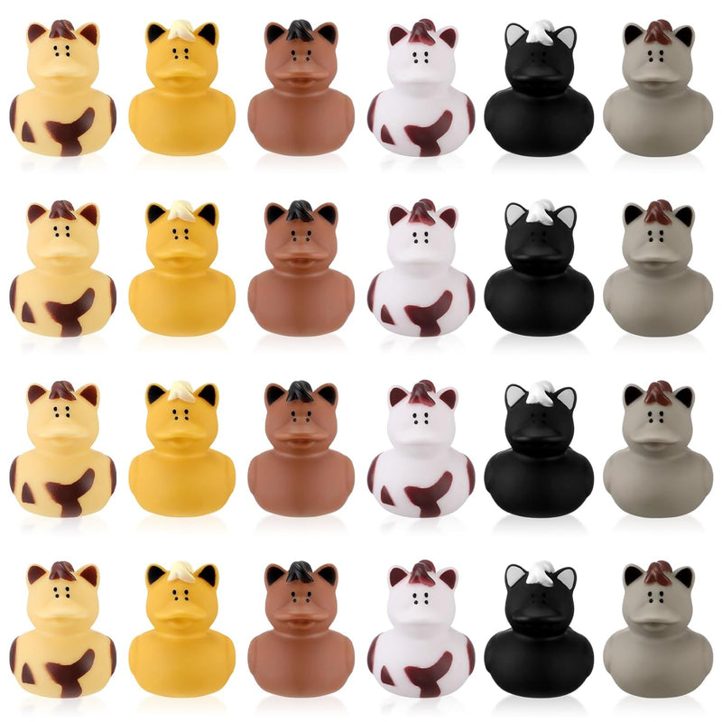 Hungdao 24 Pcs Horse Rubber Duck 2.36 Inch Bucking Horse Ducks Small Ducks