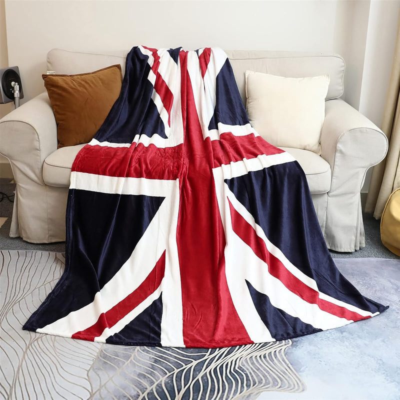 British Flag Blanket, Super Soft Sherpa Twin Throw 60 80 Blanket For Bed Couch