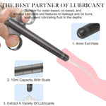 [2Pcs+Storage Bag] Lube Applicator Syringe With 10Ml Precise Scales, 6.5" Anal Lube Shooter With Air-Proof Silicone Cap Reusable Lubricant Tube Applicator For Women, Men & Couples, Black