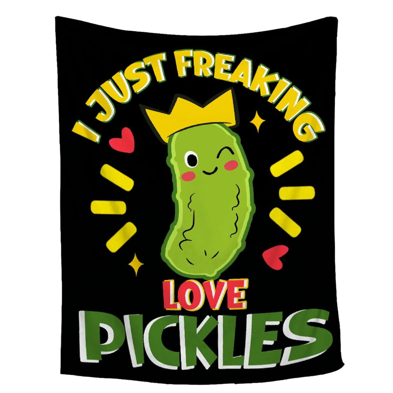 Pickles Blanket,I Just Freaking Love Pickles Flannel Throw Blanket,Ultra Soft