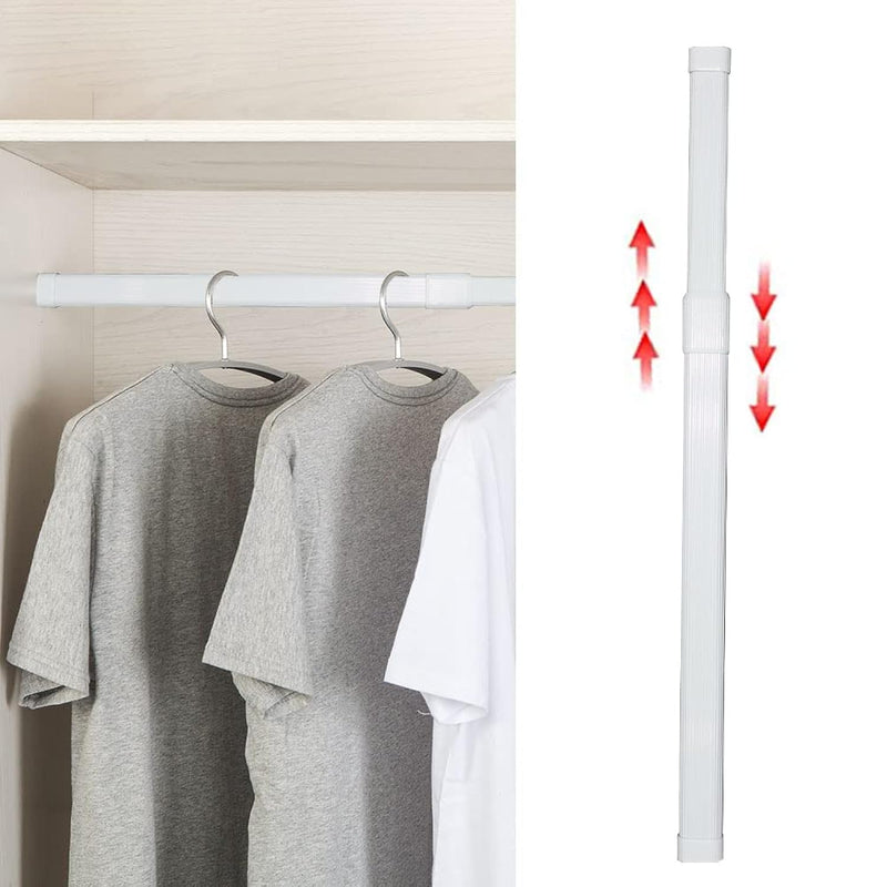 18 To 26 Inch Adjustable Closet Rod, Oval Closet Rod Wall Mounted Hanging Rod Fo