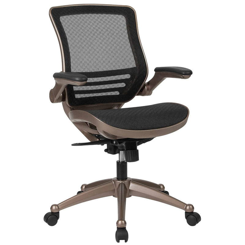 Mid-Back Transparent Black Mesh Executive Swivel Office Chair With Melrose Gol