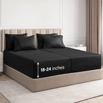 Extra Deep Split King Sheet Set - 7 Piece Breathable & Cooling Sheets - Hotel