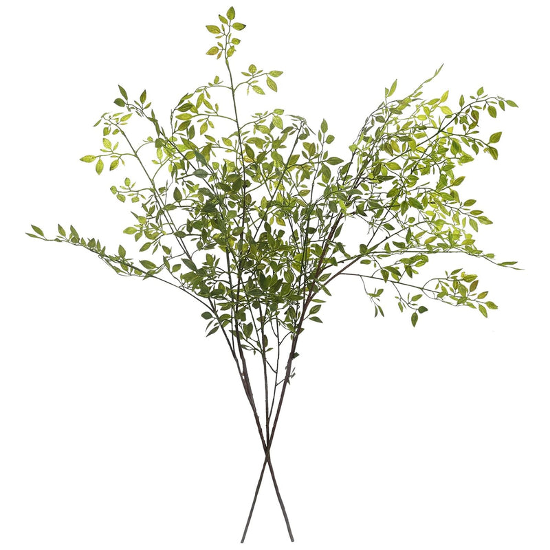 Artificial Plants,2Pcs 43.3" Green Nandina Faux Branches For Vase,Artificial P