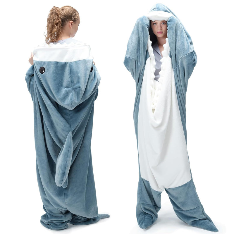 Shark Blanket For Adult Super Soft Cozy Flannel Throw Wearable Blanket, Cartoo