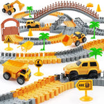 220-Piece Construction Race Track Set with Electric Cars for Kids Ages 3-7
