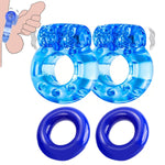 Cock Ring Adjustable Penis Ring Soft Stretchy Male Cock Sexual Stimulation Device With 2 Pcs Cockrings For Erection Enhancing Long Lasting Stronger Adult Sex Toys (Navy)