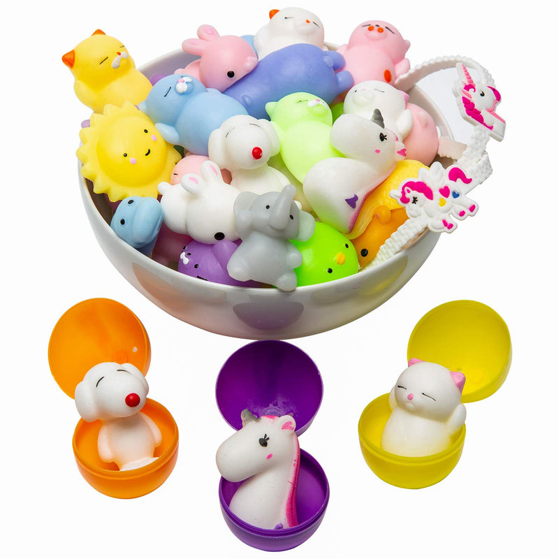 Claw Machine Prizes Toys Refill For Kids, 3 Surprise Eggs Mochi Squishy, 16Pcs