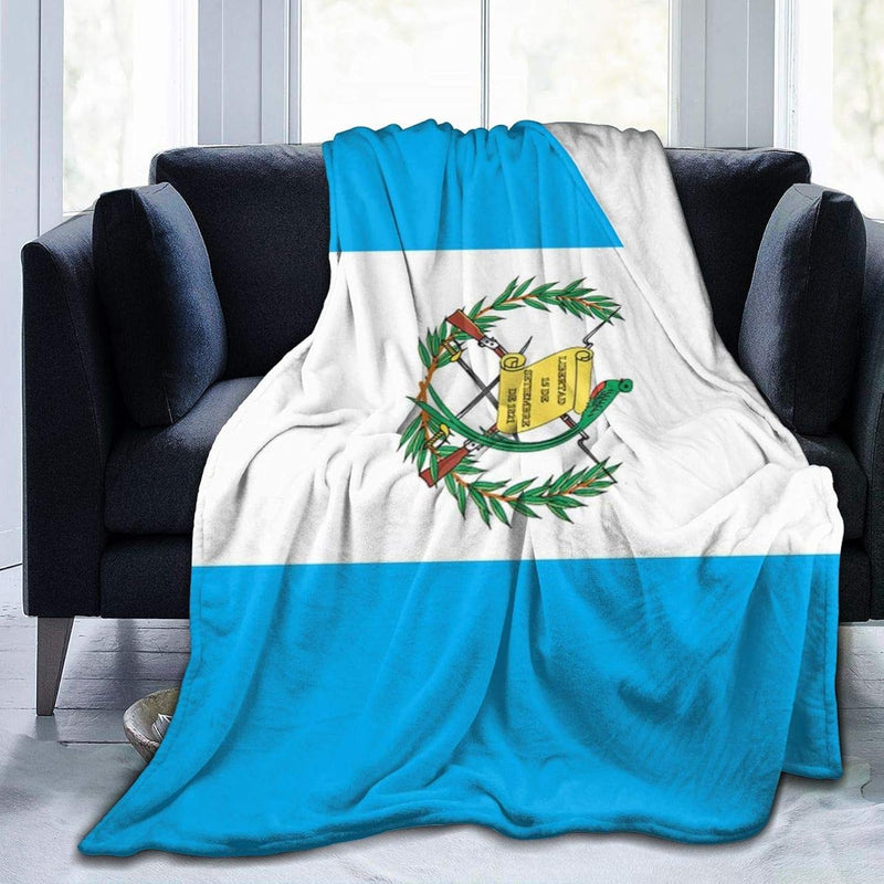 Guatemala Flag Pattern Fleece Blanket Throw Lightweight Blanket Super Soft Coz