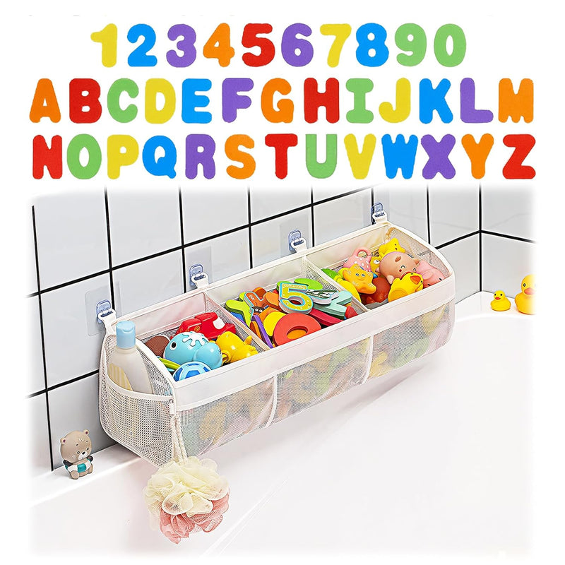 Mesh Bath Toy Storage For Tub Large Capacity Bath Toy Organizer With Large