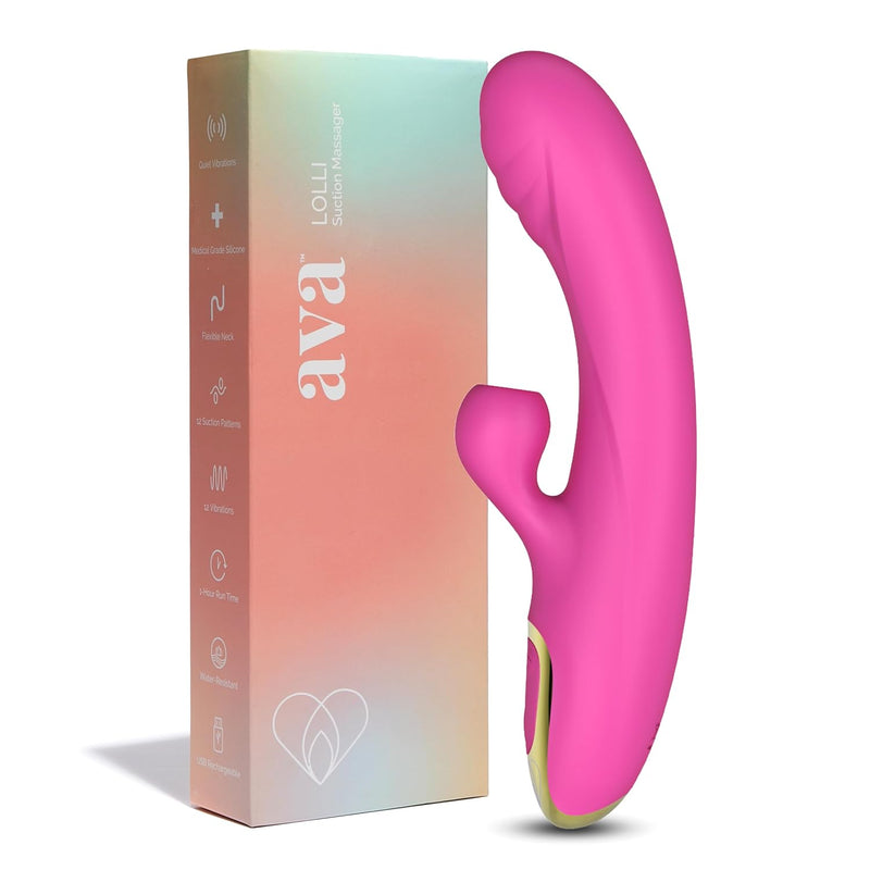 Suction Lolli Dual-Function Vibrator - Sex Toys For All | G Spot Vibrator Personal Massager | Adult Toys For Couples Sex Toys | Women Sex Toy | Clitoral Stimulator | Gifts For Women [Hot Pink]