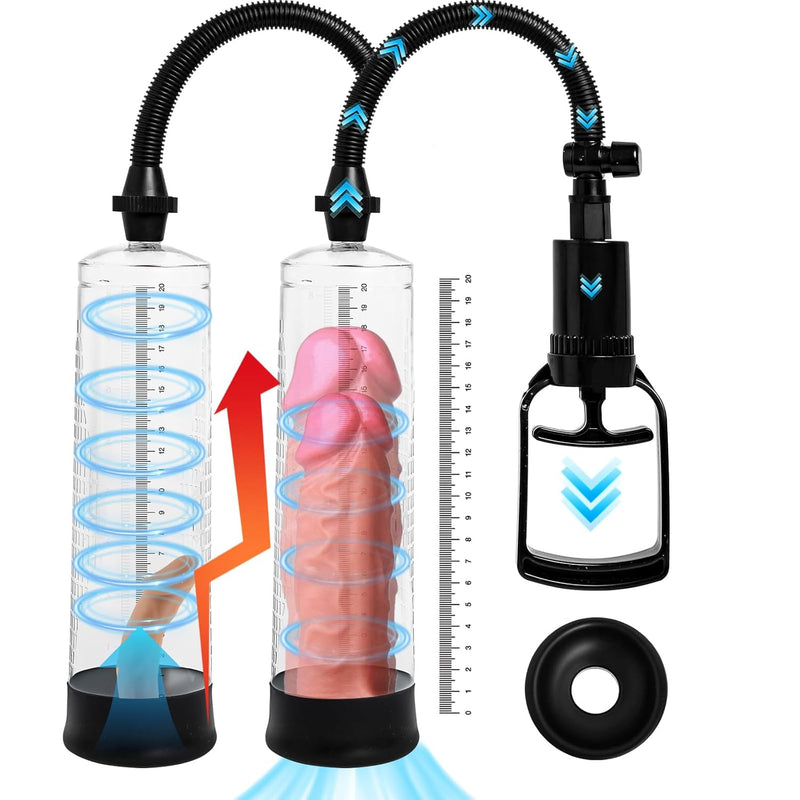 Vacuum Penis Pump Sex Toys - Adult Toys Manual Penis Extender Enlarger, Powerful Suction Dick Pump For Men Penis Erection & Enhancement Training, Male Sex Toys Cock Extention Pumps With Sleeves