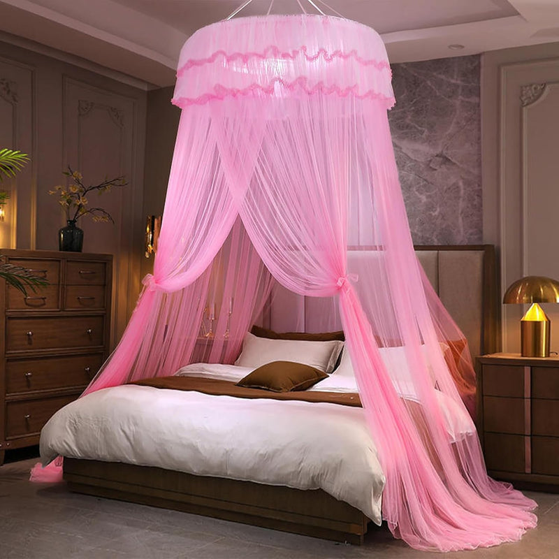 Mosquito Net Bed Canopy For Girls, Princess Canopy Bed Curtain Fine Sheer Mesh