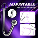 Electric Shock Anal Hook Stainless Steel Prostate Massage Vibrating Anal Hook Plug With Adjustable Current Levels Metal Butt Plug Massager Masturbation Bdsm Tools Anal Sex Toys For Couples Women Men