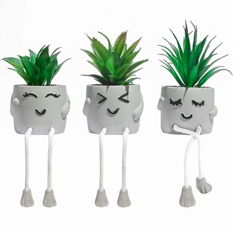 Fake Succlent Plants In Pots - Fake Plant Room Decor - Funny Desk Decorations