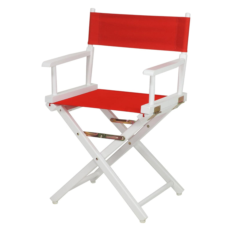 18" Director'S Chair White Frame With Red Canvas