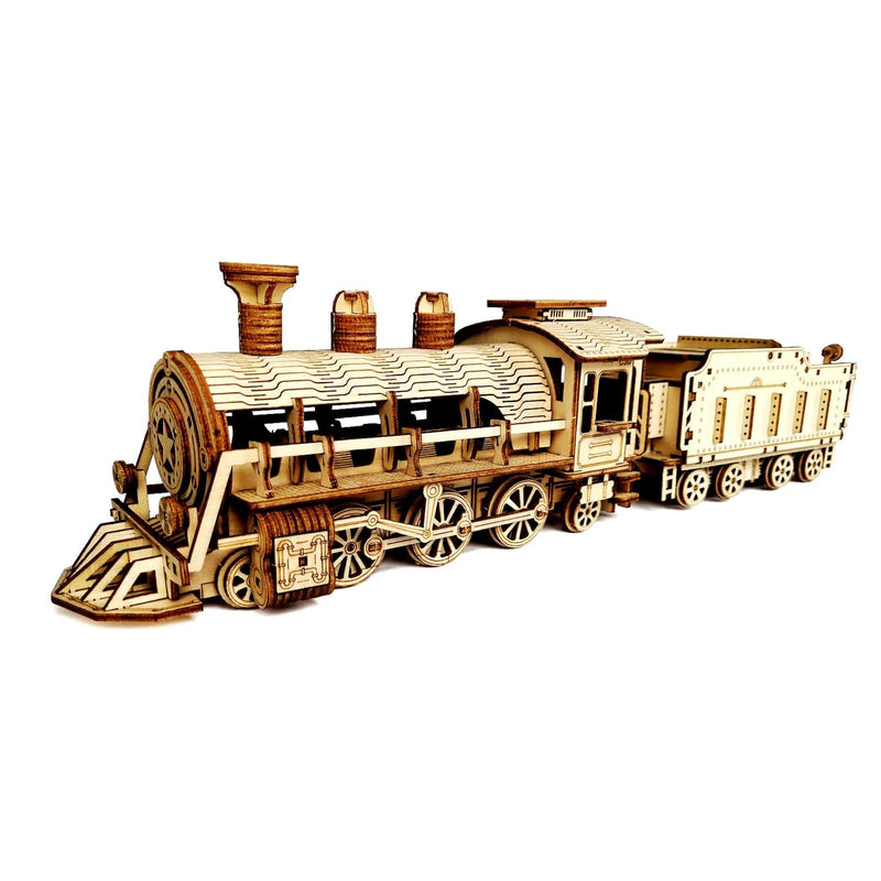 Express Train Diy 3D Wooden Puzzle Model Kit Laser Cut Wooden Puzzle Craft Kit