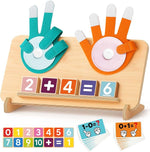 Montessori Number Counting Blocks Toy with Math Cards for Kids Ages 3-6