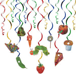 The Very Hungry Insects Cartoon Little Green Caterpillar Butterfly Swirls Streamers - 20 Pcs Children's Reading Story Birthday Party Decorations.
