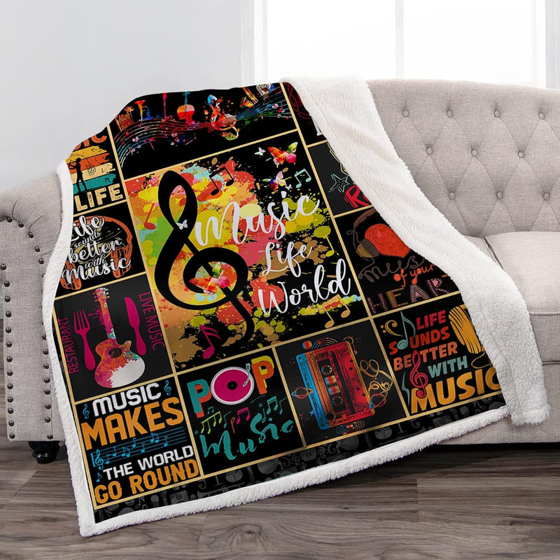 Music Blanket Gifts For Women Men Kids Girls Music Lovers Birthday Christmas V