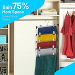 5-Tier skirt hangers with clips (3 PK) pant hangers space saving multiple hangers in one clothes hangers with clips multiple pants hangers for closet bottom hangers metal hangers with clips