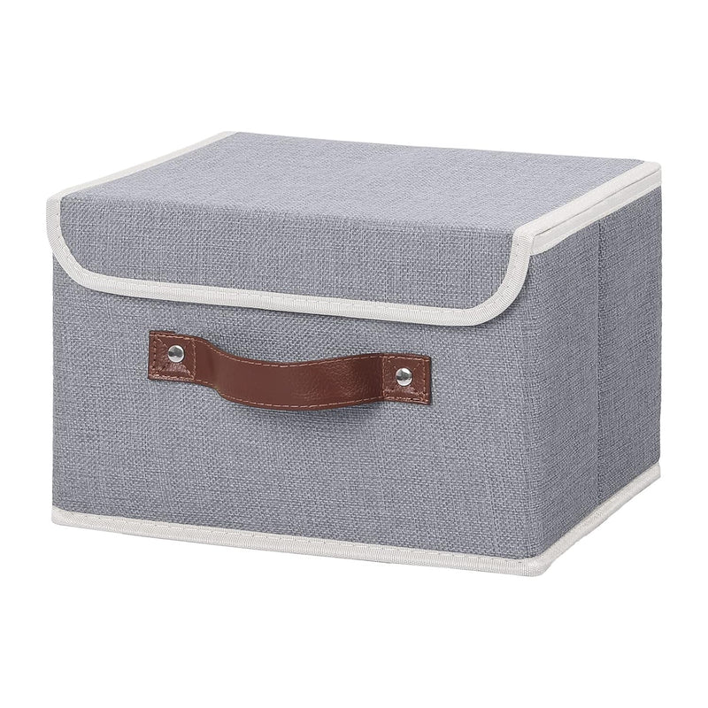 Storage Bin With Lid Storage Boxes With Pu Leather Handles Pp Plastic Board Deco