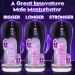 Dual Motor Male Masturbator with 100 Custom Modes, Textured Silicone Sleeve & LED Display