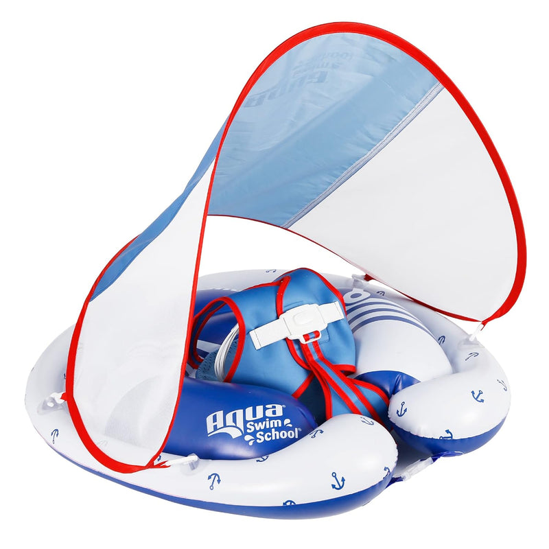 Freestyle Swimmer Baby Pool Float With Multi Position, Adjustable Safety Se