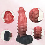 Monster Suction Huge Silicone Dildo Toy, Red Soft Realistic Thick Alien Anal Dildo For Men Flexible Big Ball Penis With Granules, Hands-Free Adult Sex Toy For Women - S