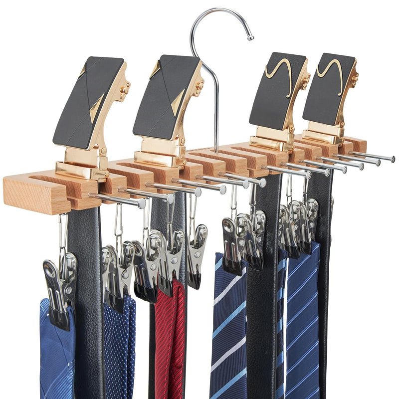 Belt Hanger Tie Rack For Closet, Newest 3 In 1 Hat Organizer For Storage With 12