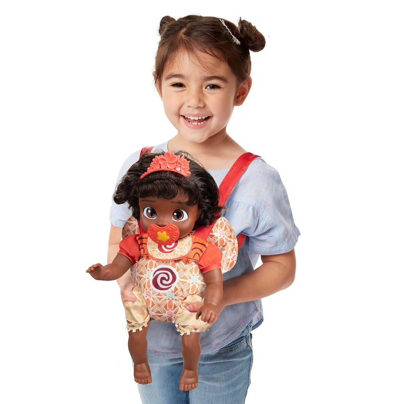 Disney Princess Moana Baby Doll Deluxe with Tiara, Carrier, Plush Friend, P