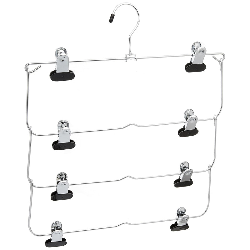 4-Tier Folding Skirt Hanger Chrome / Black