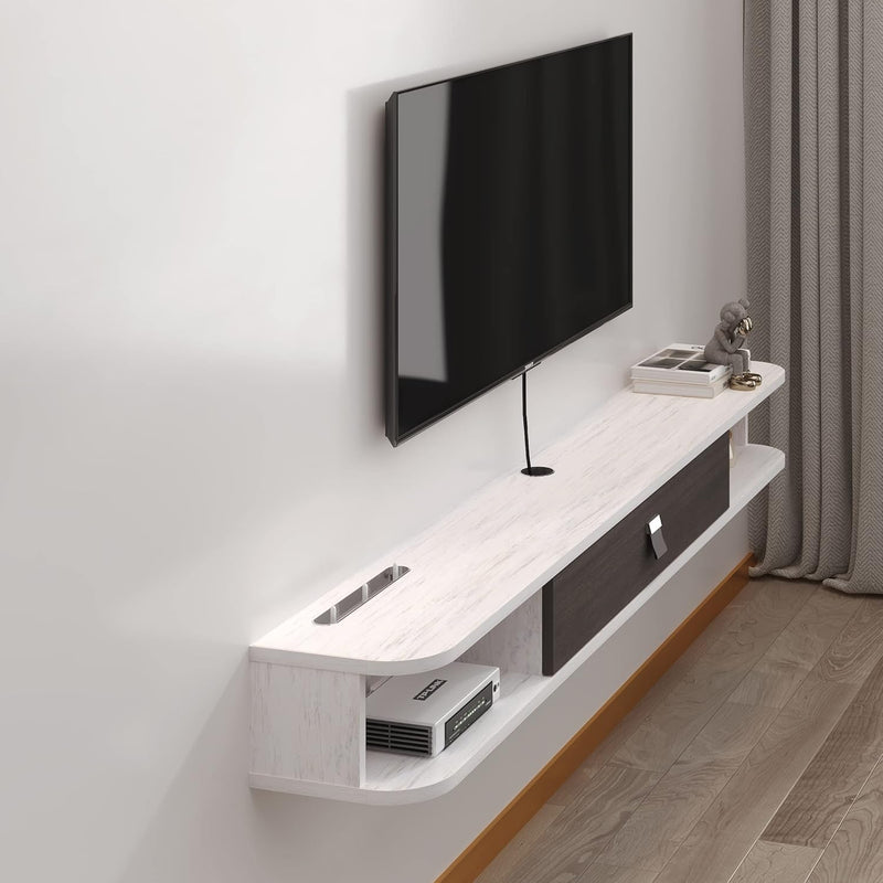 Floating Tv Console,Wall-Mounted Media Console Tv Cabinet Floating Tv Stand En